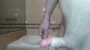 Kinky Mature Guy Masturbates in the Hotel's Room and Bathroom