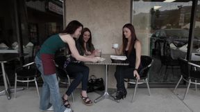 Lesbian horny sluts get kinky in the parking lot!