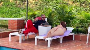 Curvy Latina housewife Abby Campbell enjoys a nasty public fuck with the