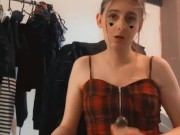 trans girl in chastity play with big bbc toy jessiesissyadventures