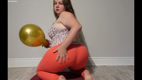Balloon Sit to Pop in Yoga Pants