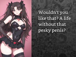 Rin Tohsaka feminizes u into her resigned sissy and trains u to take jocks (joi cei)
