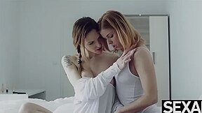 Belle Claire And Chrissy Fox - Cute Lesbian Pleasures Her Busty Lover To Orgasm