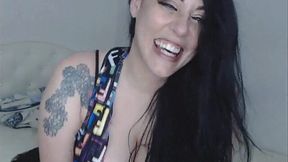 Brunette flashing big boobs on cam