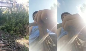 Filthy Pinoy twink gets caught jizzing hard in public river