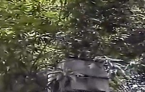 Fucking trio in a forest