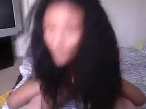 Swarthy oriental bonks her boyfriend on web camera