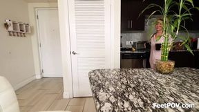Unfaithful wife flirts with handsome hubby with her wicked feet