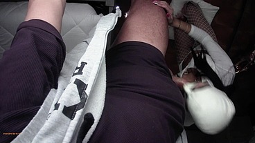 POV video of a beautiful milf who takes money to give a blowjob and swallow cum As usual on her knees with fishnet stockings, a white microskirt and beautiful golden over-the-knee boots. I start sucki