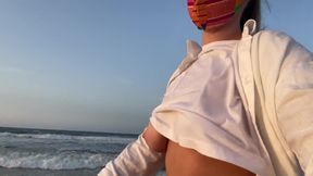 Blonde Amateur with Big Tits Is Walking Without a Bra