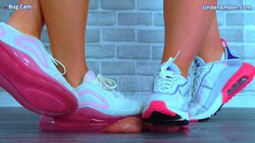 Cock & Ball Trample Training With Goddess Amber & Miss Lucy - Bug Cam - 174 - Multi Trampling CBT Ballbusting Balls Testicle Crush Crushing Trainers