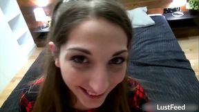 Jimena Lago fucks in her black stockings, shakes her perfect, round ass, and gets a creampie i...