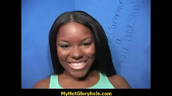 Gorgeous ebony gloryhole blowjob 2