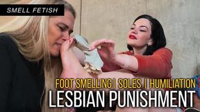 Submissive Maid Sniffs Louise and Her Friends' Sweaty Feet to Learn a Lesson (4k - EN sub - female submission - smell fetish - lesbian domination - foot humiliation)
