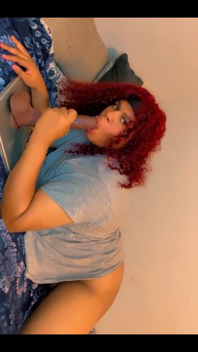 Sucking My Big Black Dildo Slow and Sloppy