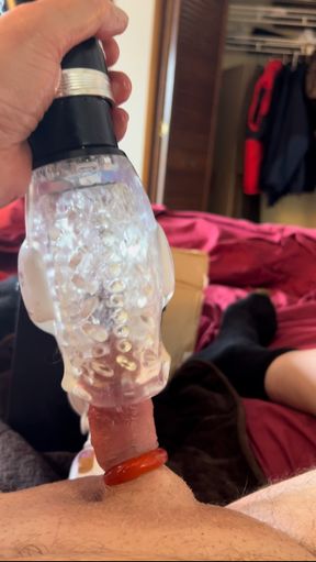 Toy Blowjob machine swallows small cock