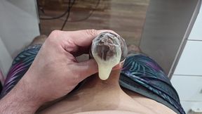 FILLING THE CONDOM WITH MILK