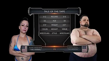 Nikki Sequoia vs Vinnie Mixed Wrestling