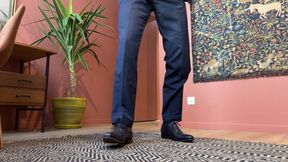Jerking off at the office in a suit and tie