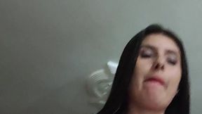 Hot Colombian redhead rides hubby's hard cock for homemade porn video