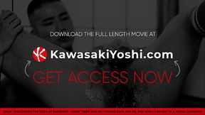 Kawasaki - Japanese hunk Shusaku takes a massive dildo up his ass courtesy of Yoshi