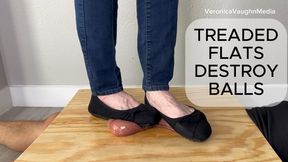 New Treaded Flats Break-In: Goddess Veronica Crushes & Marks His Cock & Balls