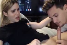 ash-blonde transgirl blow-job From Husband cam