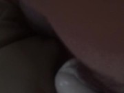 Pushing fat white cock in to Riley Steele fleshlight on the couch