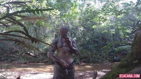 Handjob in the Waterfall Cumming with Soft Cock