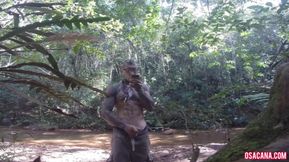 Handjob in the Waterfall Cumming with Soft Cock
