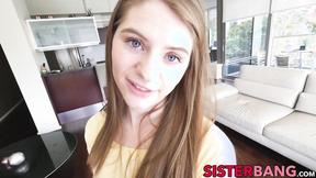 ”SIS LOVES ME Barely legal step sister tries out meat & cum in POV”