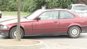 Hot couple makes love in a parked car