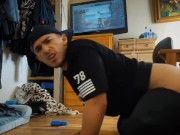 (Fan Club Preview) Latino Dude Plays Video Games While Riding Dildo