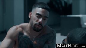 MaleNoir.com - Muscular black top DeAngelo Jackson ass fucks Papi Suave hard and deep