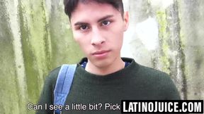 Latin straighty takes huge bare cock POV