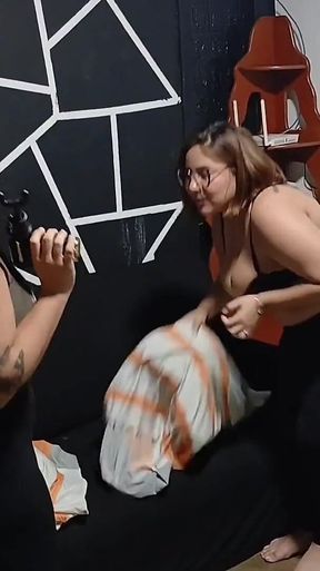Enf Two Nude Latina Girls Fight Over a Strange Device