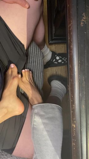 Key moment from &quot;Tiny Feet With Long Toes Massage and almost a footjob&quot;