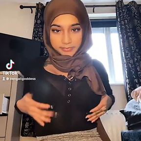 Yasmina Khan hijabi tiktok oiled boobs hard nipples