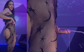 My Naughty Rips Fishnets and Precum Flood