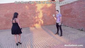 Think you can Both Fuck me? Juicy Spanish MILF Montse in Trio Caliente for MuchaSexo