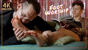 Foot Worshiper Gets Ignored While Massaging Small Feet [4K]