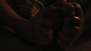 STEPDADDY USSES DAUGHTERS LEGS AND FEET AS A FLESHLIGHT AND WAKES HER UP CUMSHOT