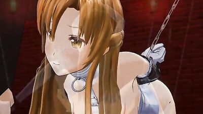 Sword Art Online - A parody of hentai with a naughty babe taking it in the ass