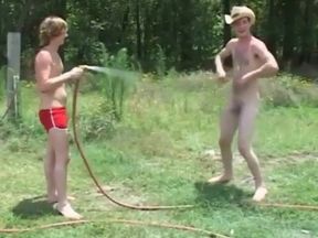 Twinks Wrestle and Suck Outdoors on Webcam