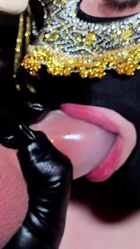 Stunning moment from "Blowjob - huge unloading in condom!"