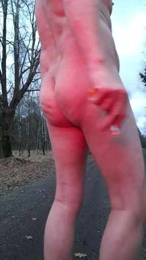Naked in winter a smoke
