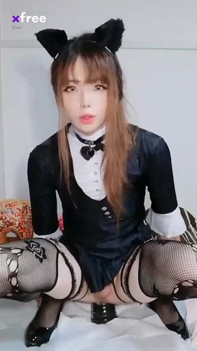 Little Kitten Femboi in Anal Training