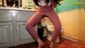 miss mias first time wetting her leggings