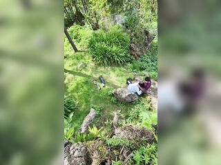 Pair caught on camera on a field travel