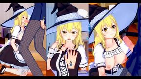 【エロゲーコイカツ！】東方 霧雨魔理沙におっぱい揉みまくりH！3DCG巨乳アニメ動画(東方プロジェクト)【ヘンタイゲーム】